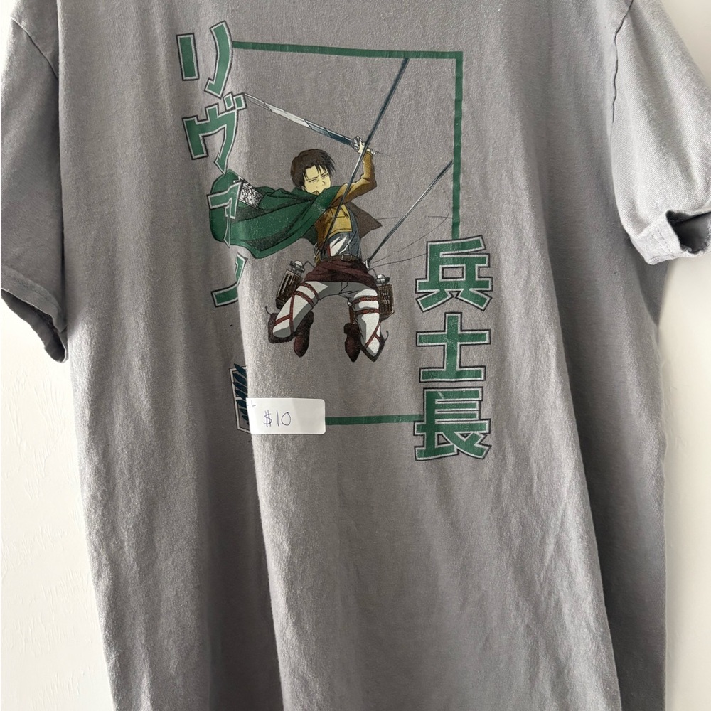 Ripple Junction Gray Anime Graphic Men's T-Shirt
